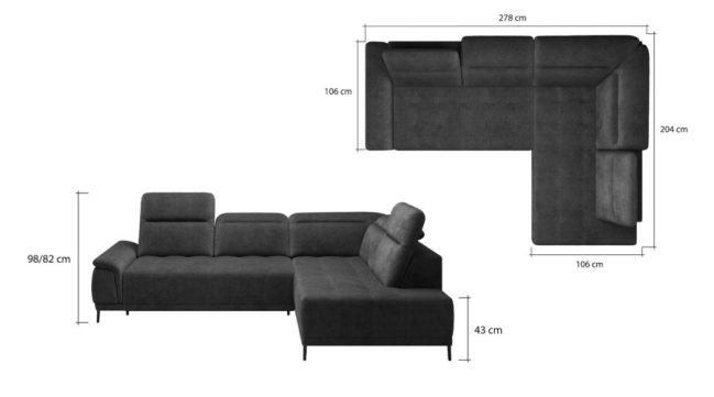 calvaro L corner sofa bed