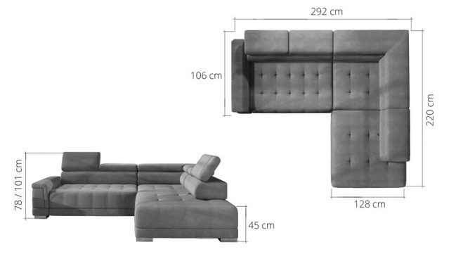 campo L corner sofa bed