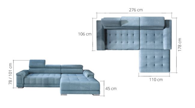 campo mini corner sofa bed