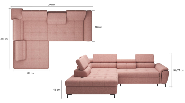 denvo corner sofa bed