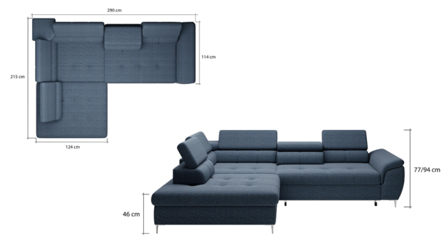 empona corner sofa bed