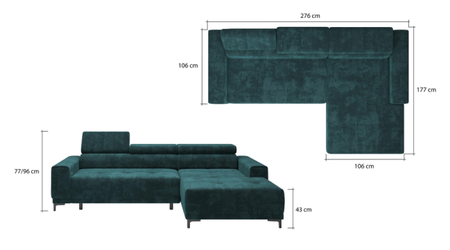 hugo mini corner sofa bed