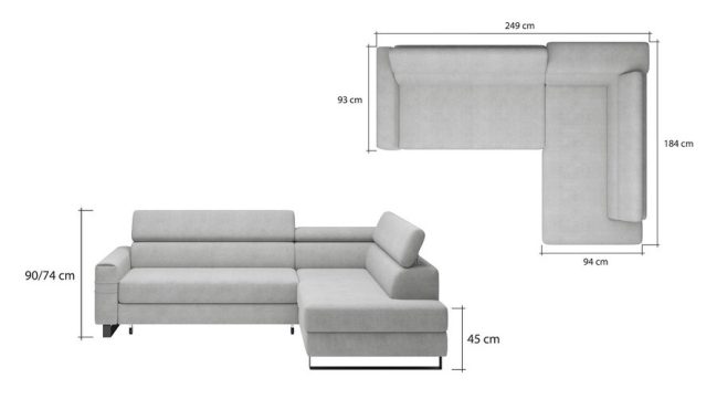 livio corner sofa bed