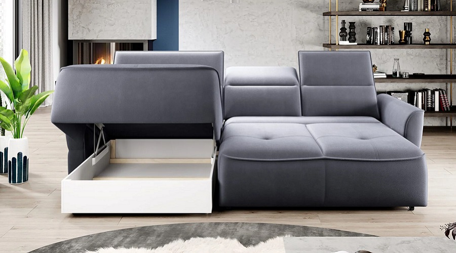 Mini sectional sleeper discount sofa